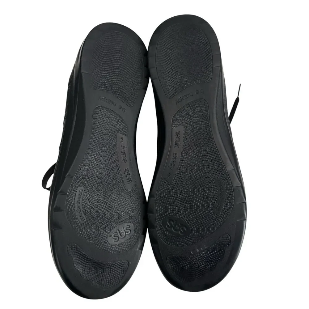 SAS Walk Easy‎ Black Leather Comfort Walking Shoes Women’s 9.5N $209 Made In USA